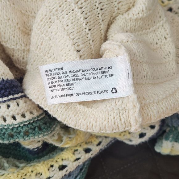 Universal Thread Women's XS Cream Striped Sweater Tank Knit Cotton Dress - Picture 7 of 7